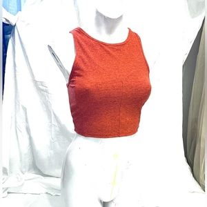 Joylab Crop Athletic Yoga Running Shirt w Back Cutout Size M